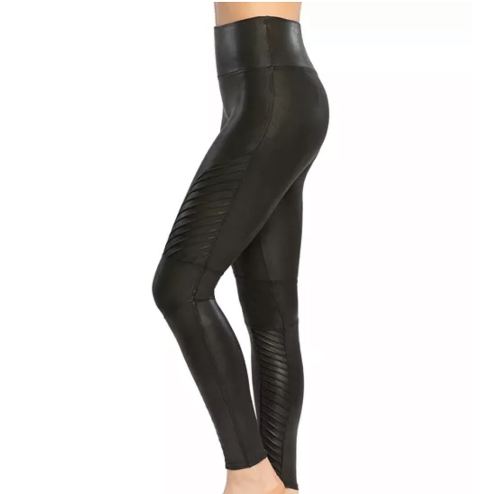 Spanx faux leather Moto leggings size XL